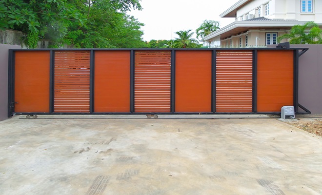 wooden and aluminium sliding gates