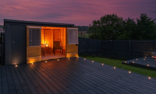 decking with lights