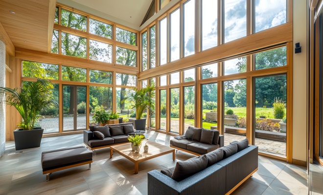 interior of timber frame extension