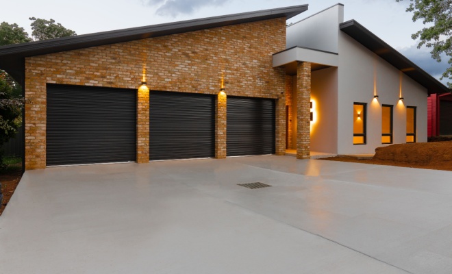 large concrete driveway